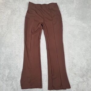 Abercrombie‎ & Fitch Ponte Knit Split-Hem Flare Pant Medium Large Brown Pull On